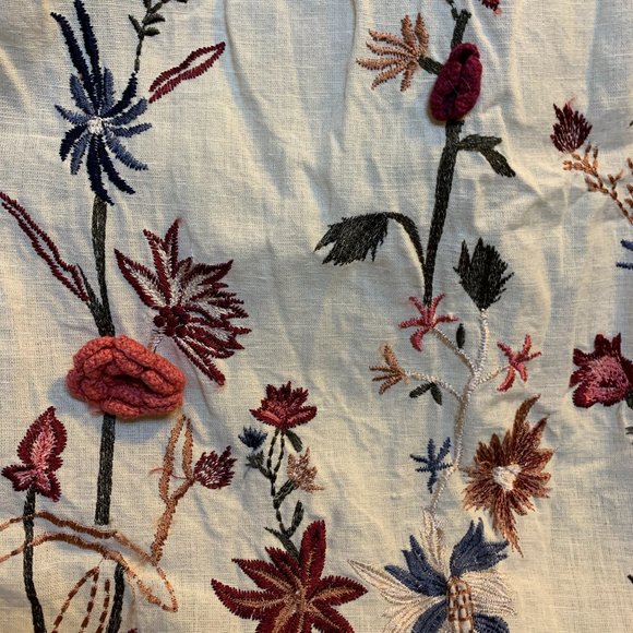 Zara Limited Edition White Embroidered Floral Crochet Dress Size Large NWOT - Picture 5 of 9